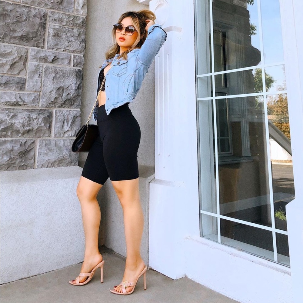 Nude Pointed Toe Heeled Sandals